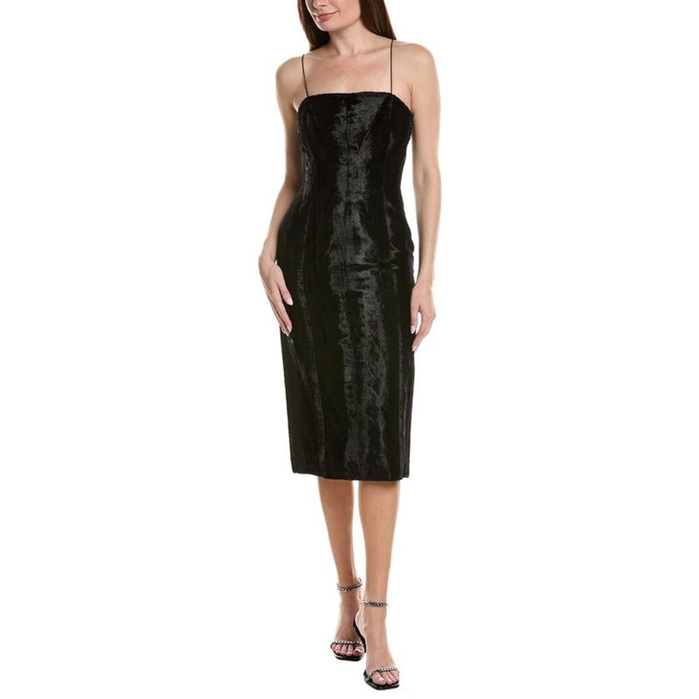 Helmut Lang Womens Pony Midi Dress, Black